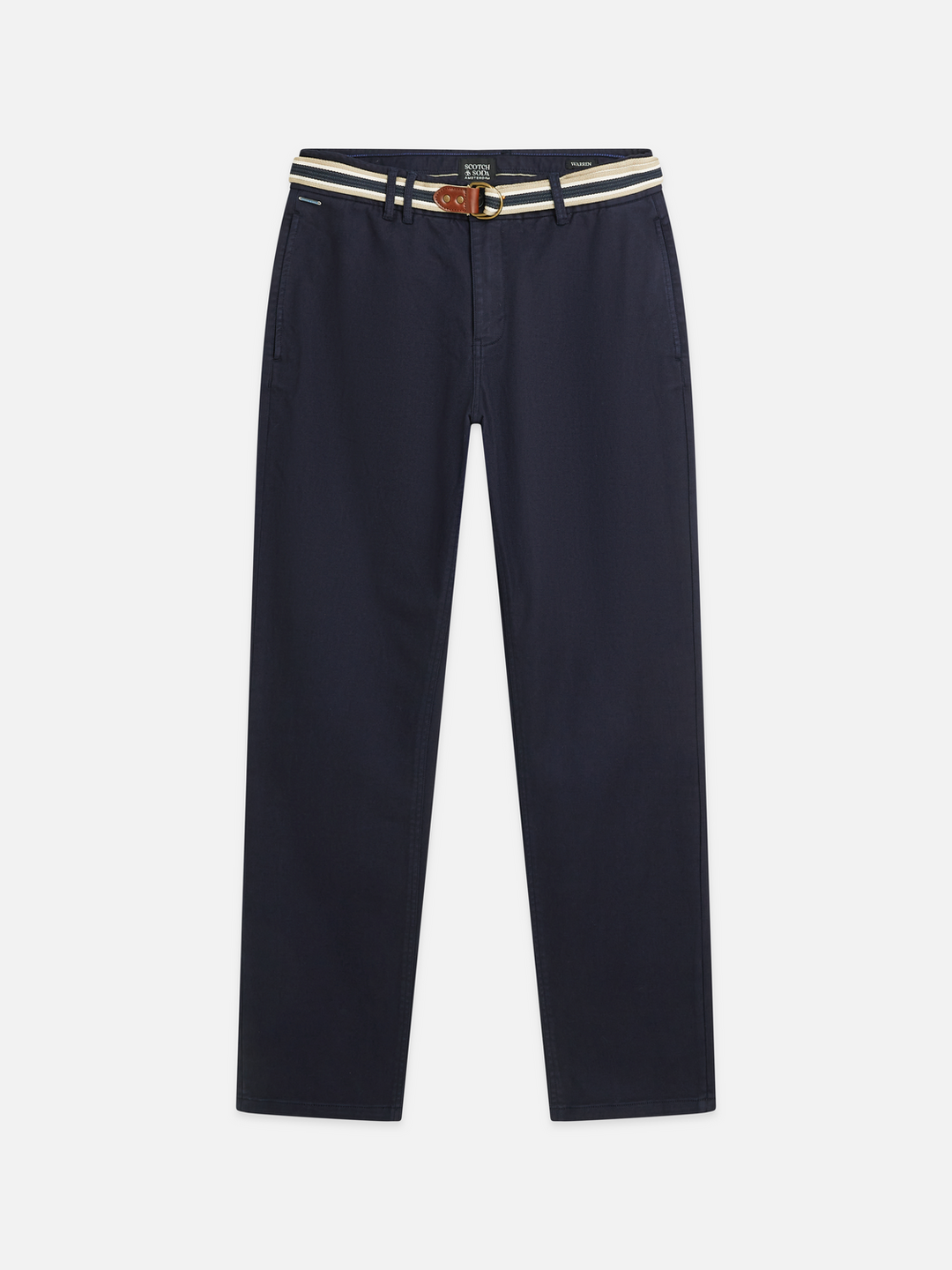 Warren cotton blend twill belted chino