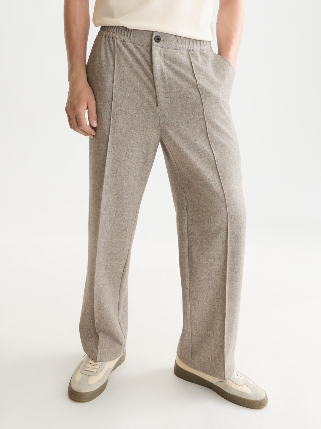 Tailored melangejersey relaxed