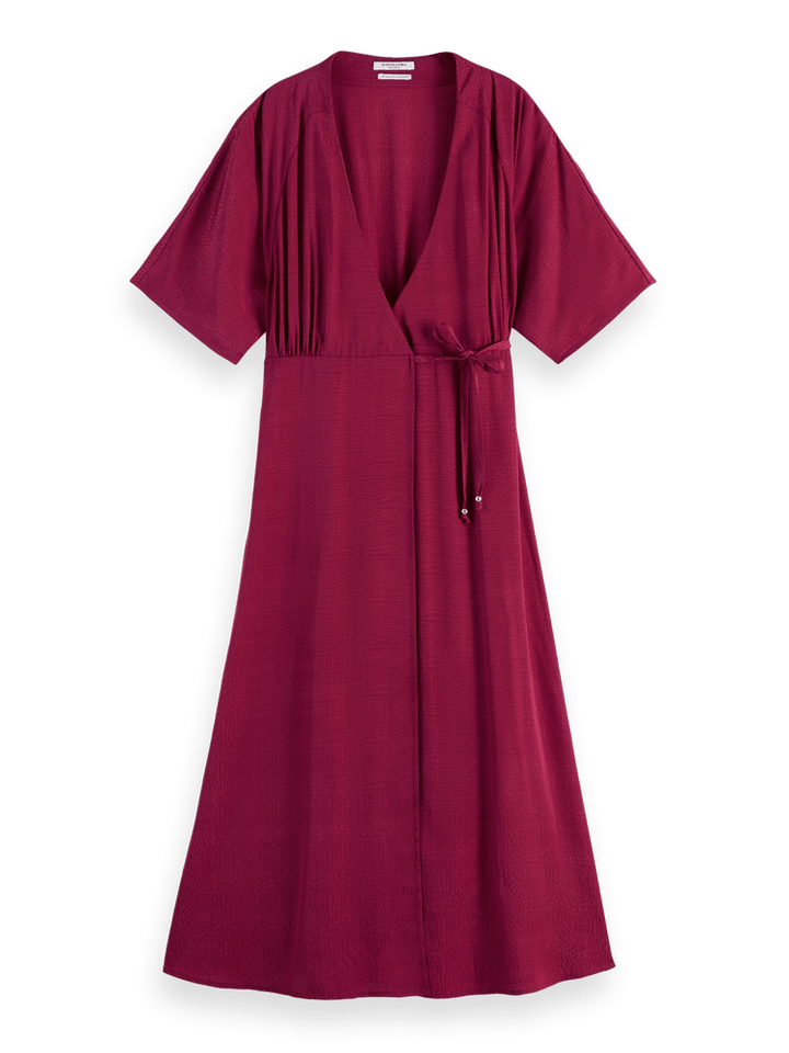 Midi Wrap Dress in Viscose jacquard