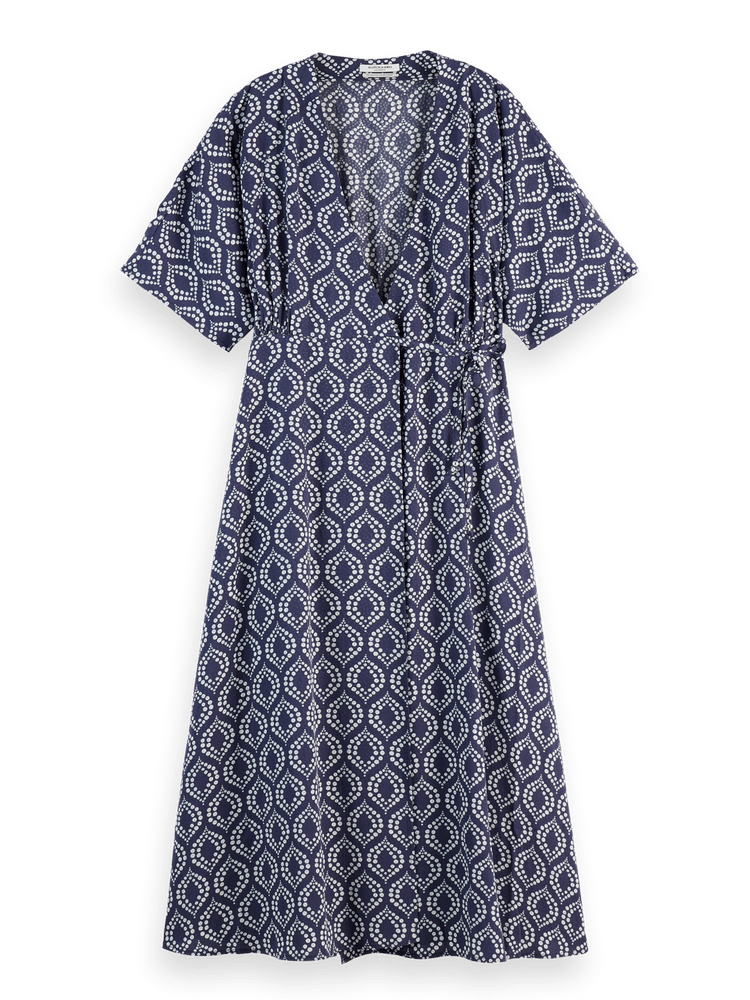 Midi Wrap Dress in Viscose jacquard
