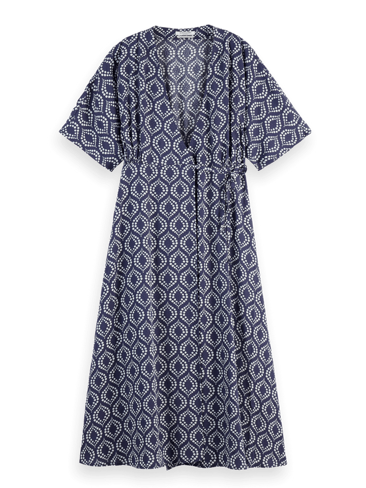 Midi Wrap Dress in Viscose jacquard
