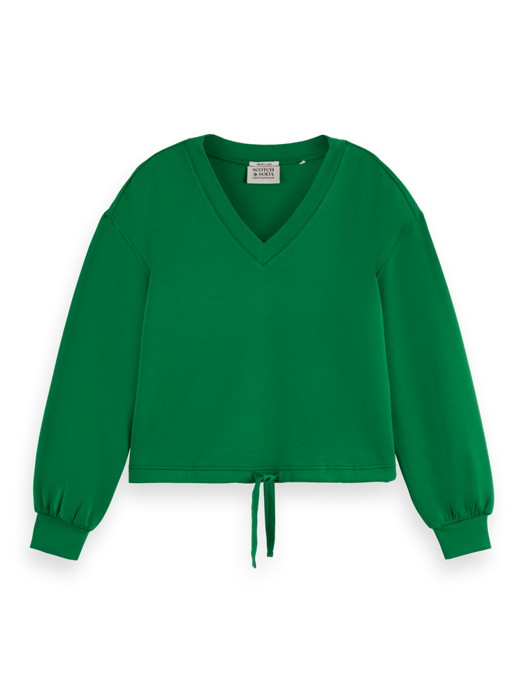 V-neck modal sweatshirt
