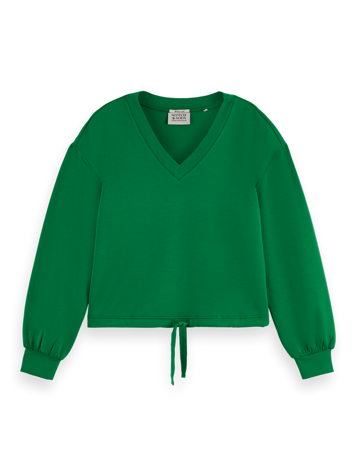 V-neck modal sweatshirt