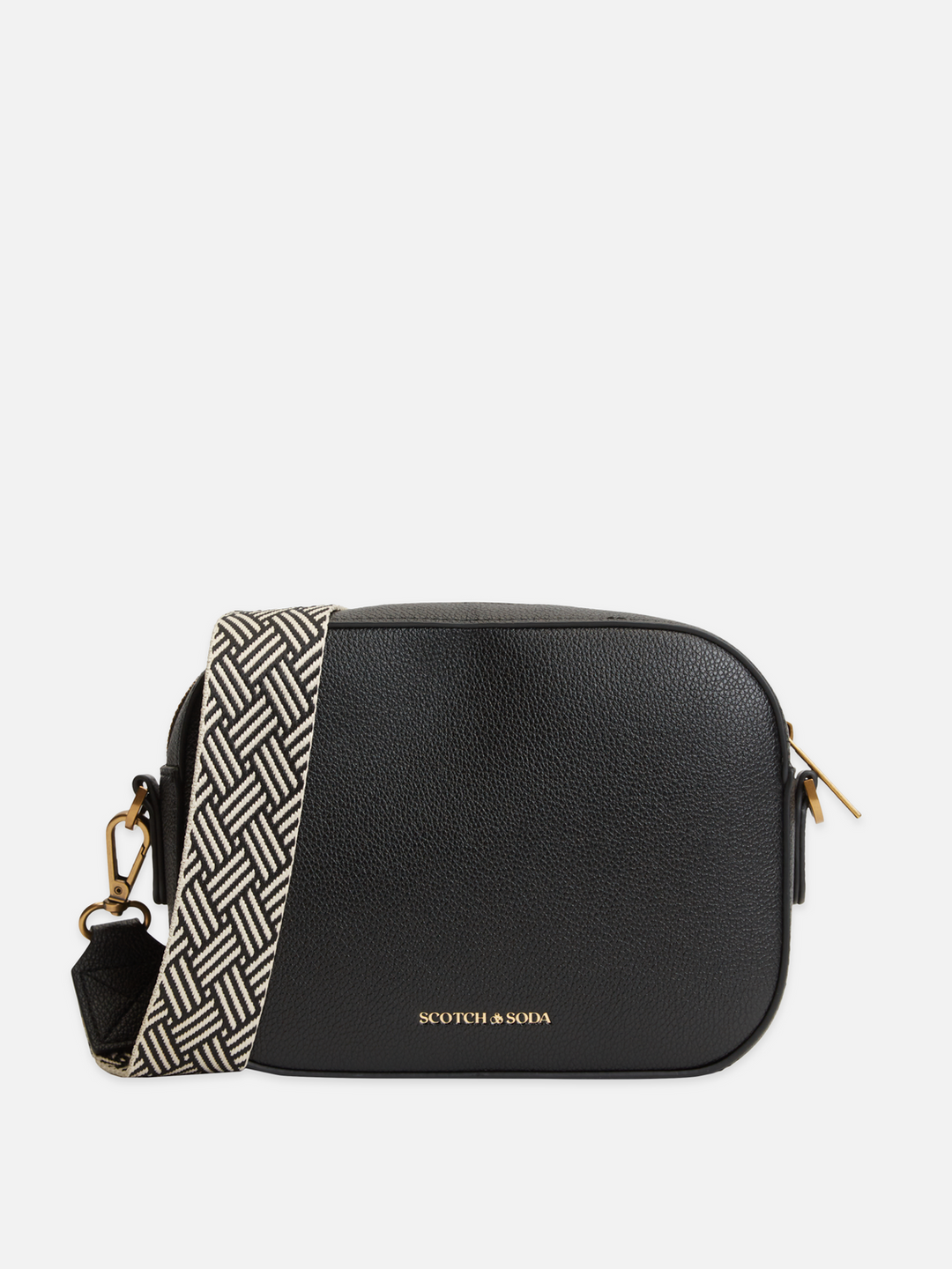Faux Leather Webbing Strap Crossbody