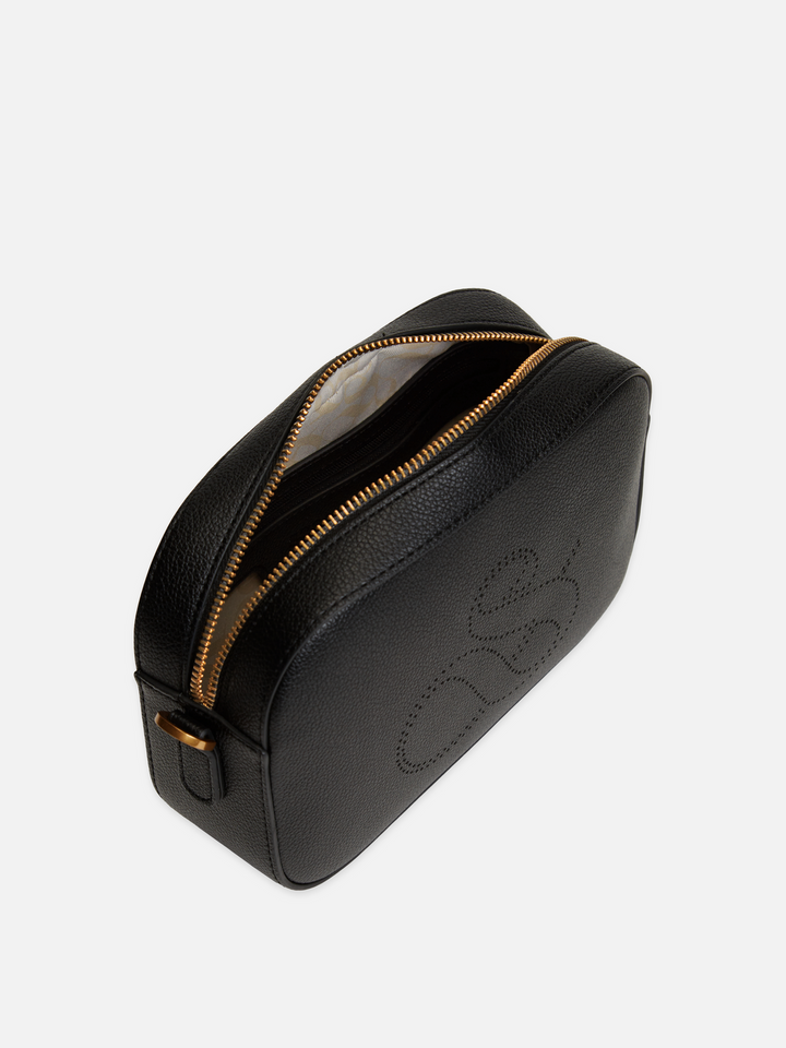 Faux Leather Webbing Strap Crossbody
