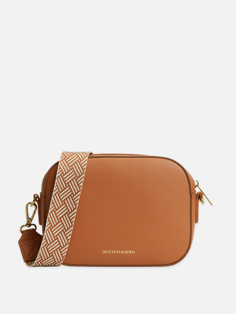 Faux Leather Webbing Strap Crossbody