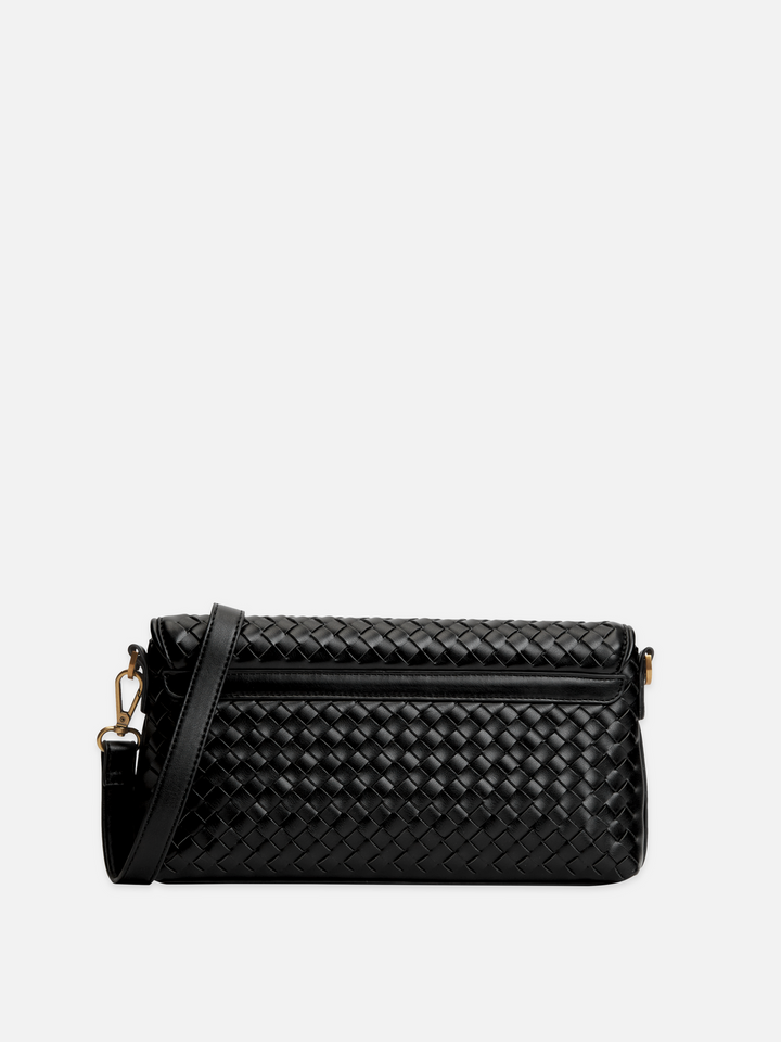 Faux Leather Woven Crossbody