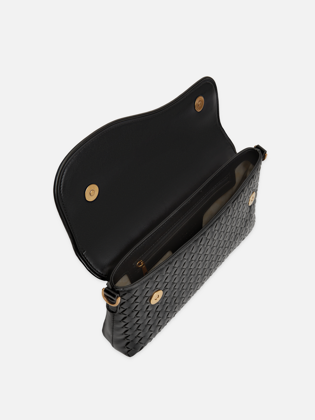 Faux Leather Woven Crossbody
