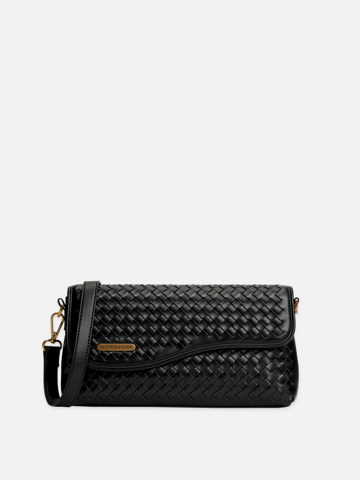 Faux Leather Woven Crossbody