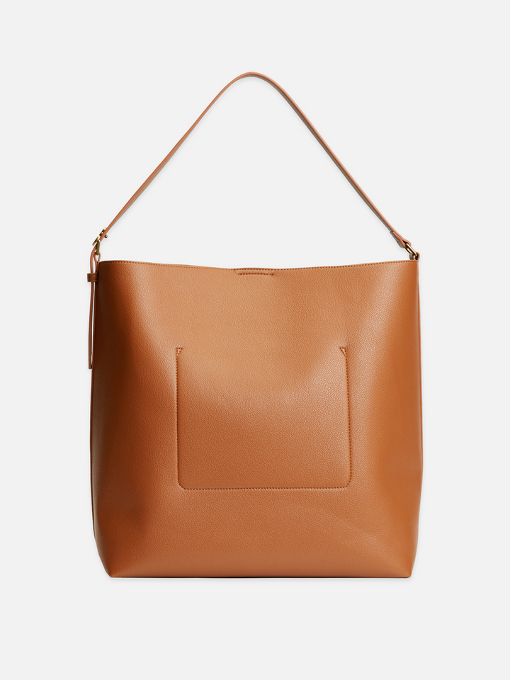 Faux Leather Shopper Tote Bag
