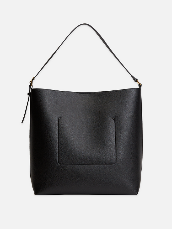 Faux Leather Shopper Tote Bag