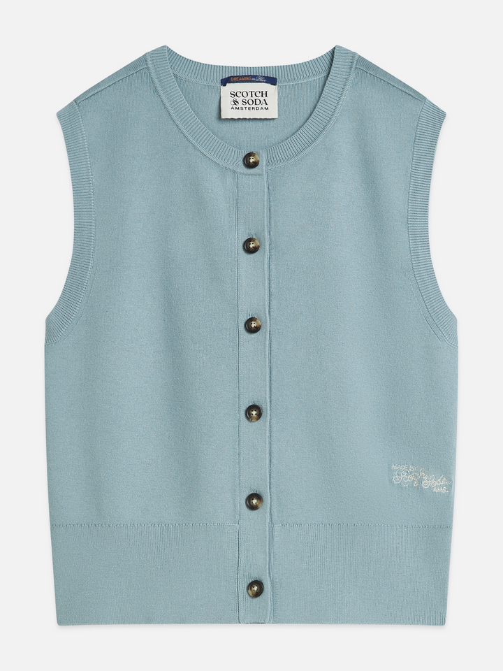 Compact knitted relaxed-fit spencer