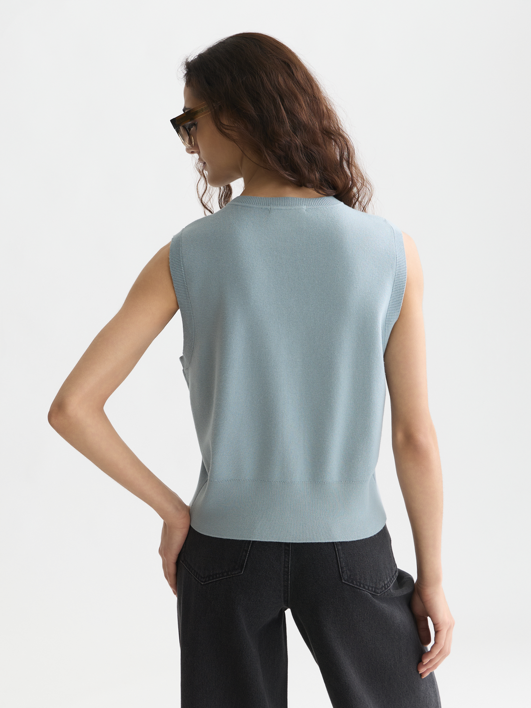 Compact knitted relaxed-fit spencer