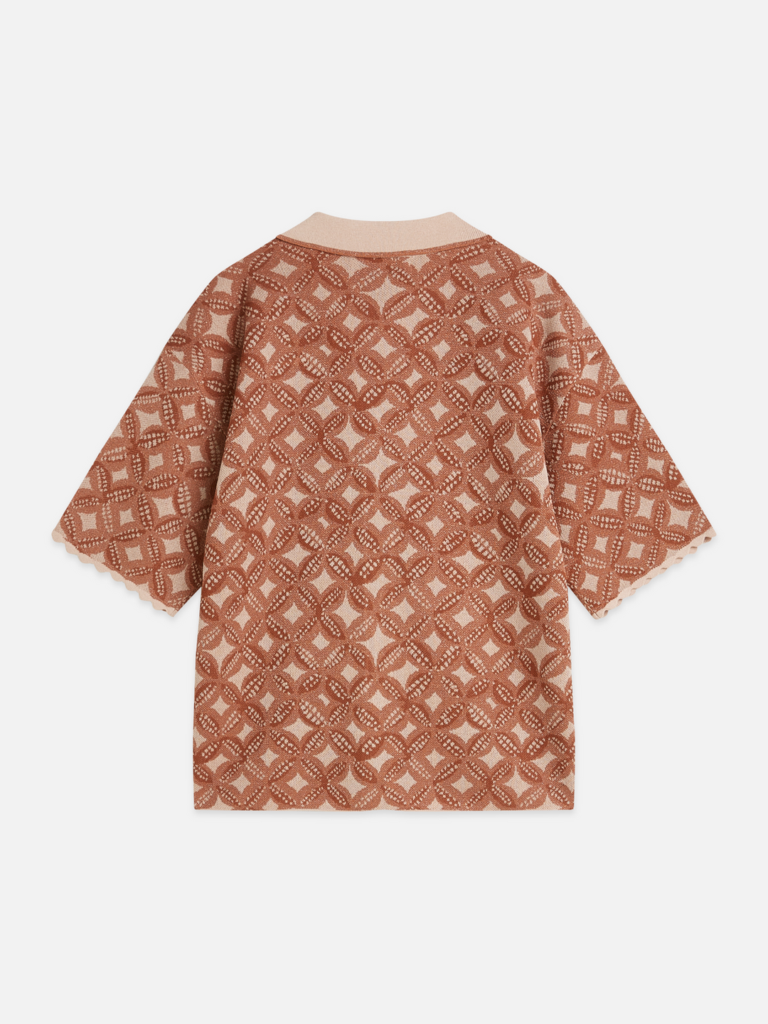 Jacquard knitted short-sleeve shirt