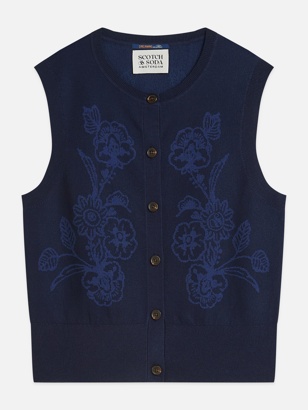 Jacquard knitted relaxed-fit spencer