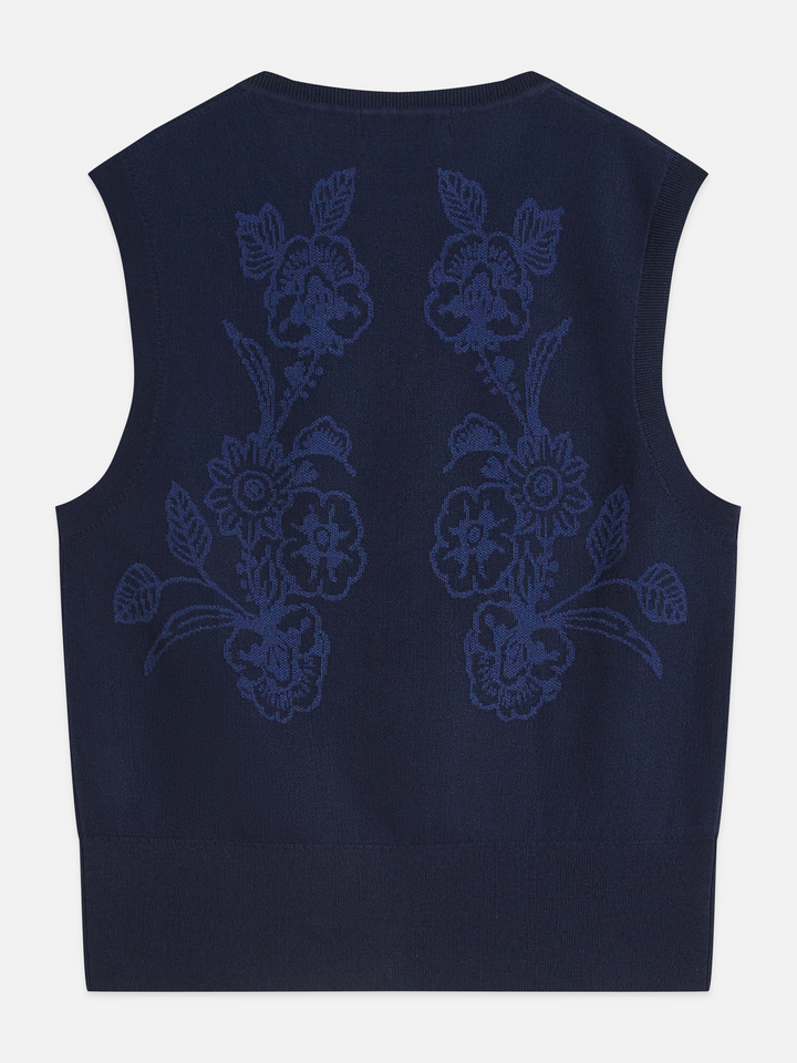 Jacquard knitted relaxed-fit spencer