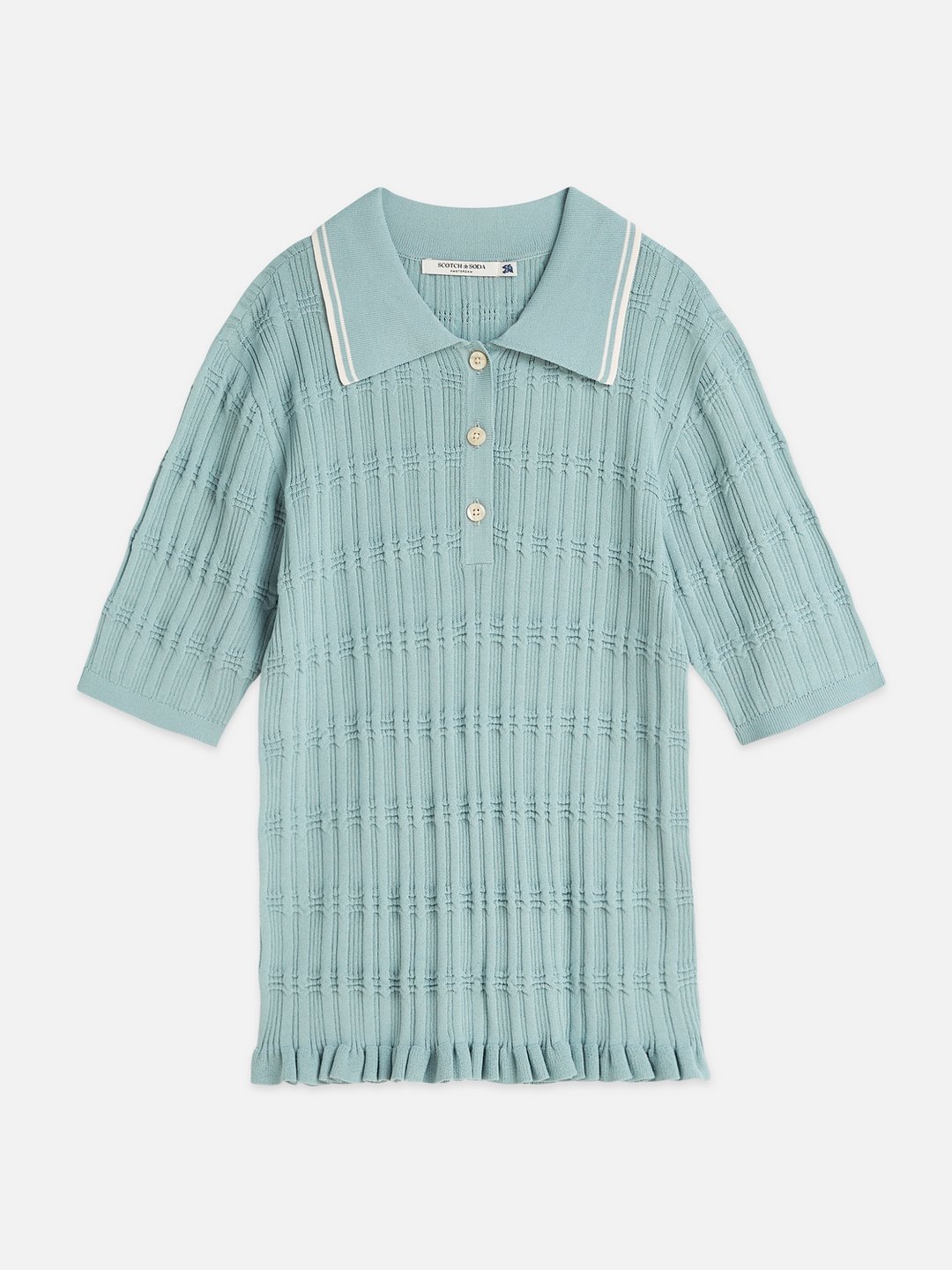 Ripple stitch fitted pullover