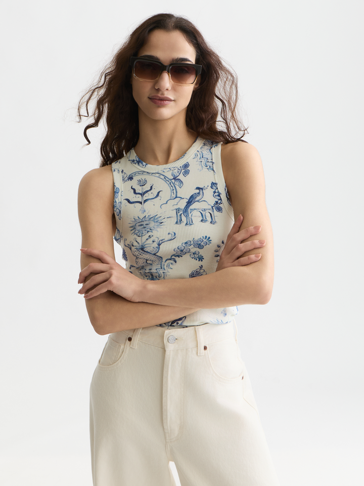 Printed rib racer tank