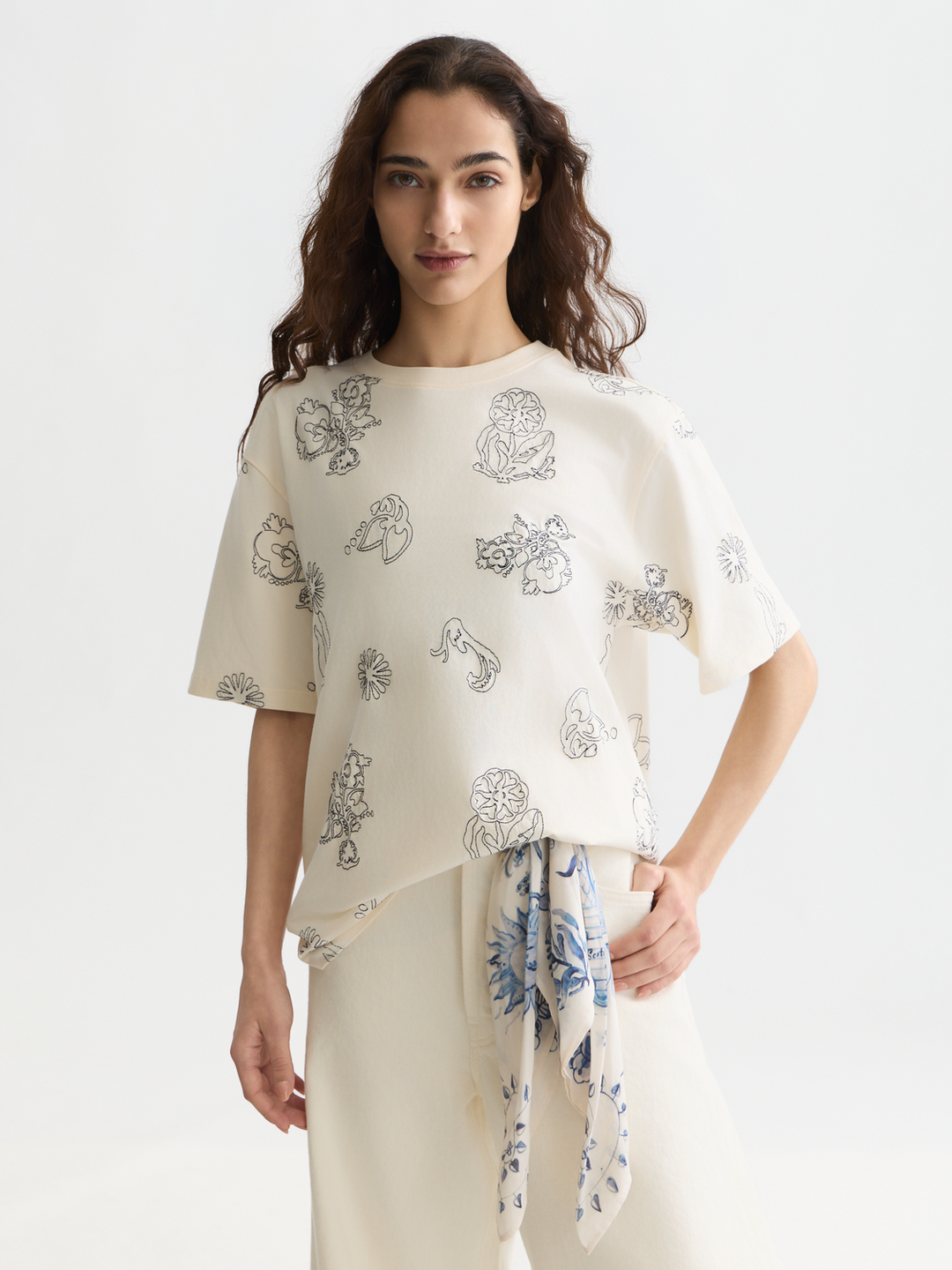 Embroidered loose-fit T-shirt