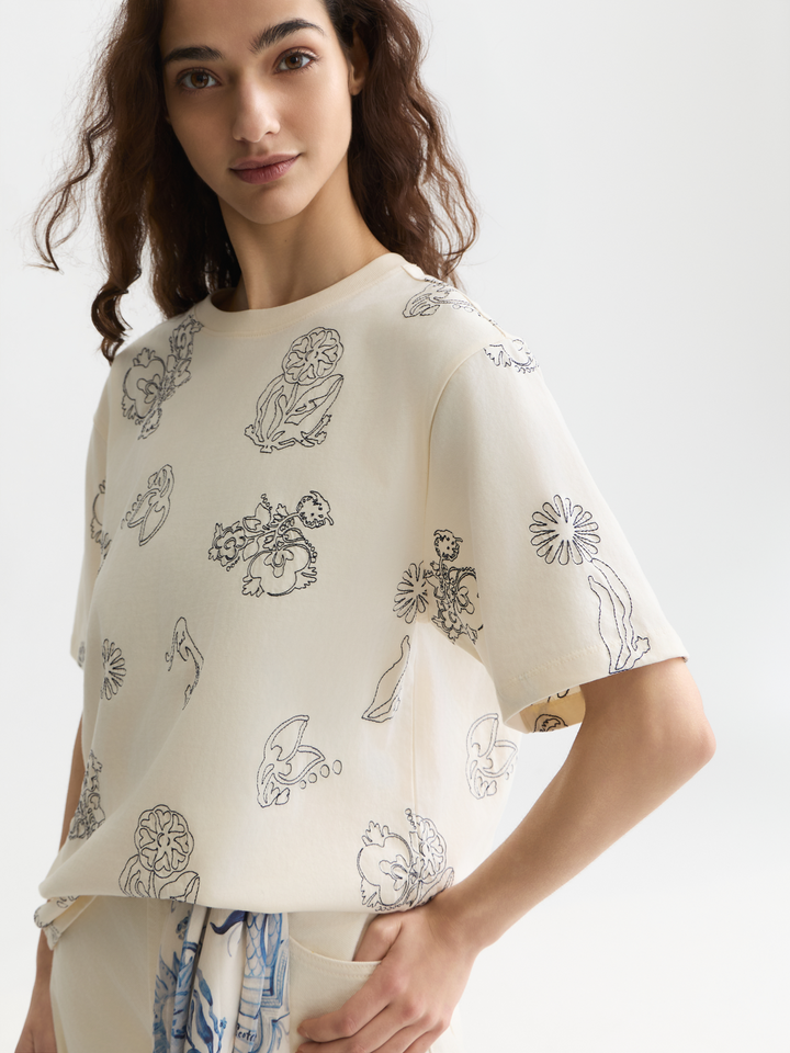 Embroidered loose-fit T-shirt