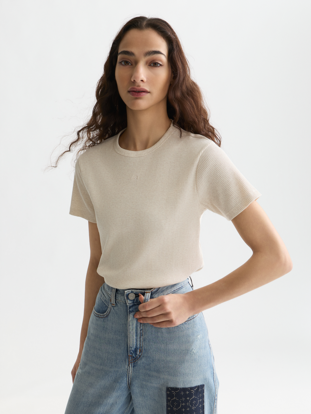 Rib regular-fit T-shirt
