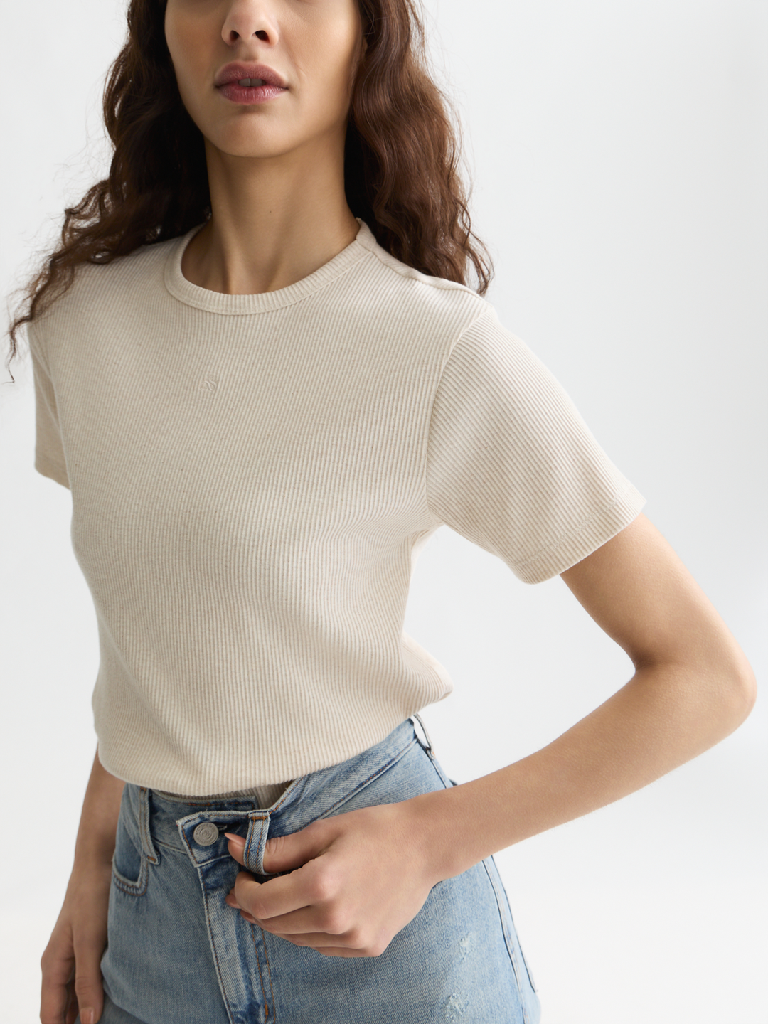 Rib regular-fit T-shirt