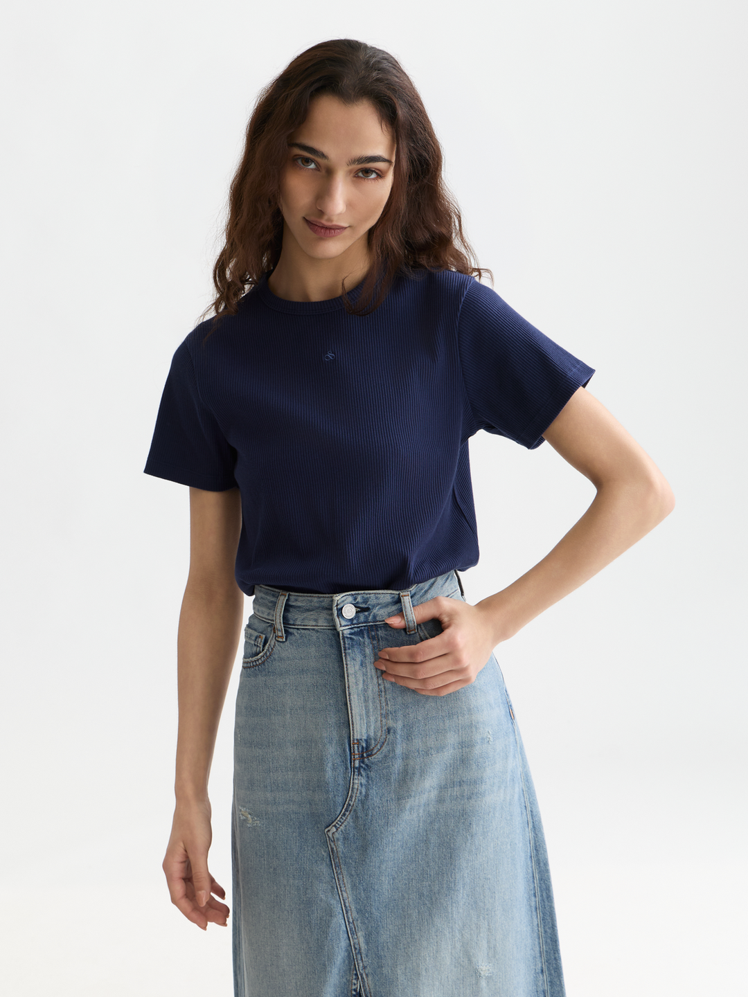 Rib regular-fit T-shirt