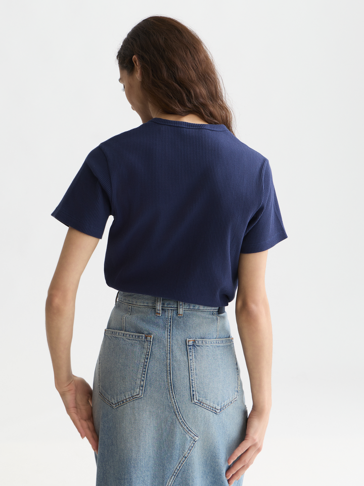 Rib regular-fit T-shirt