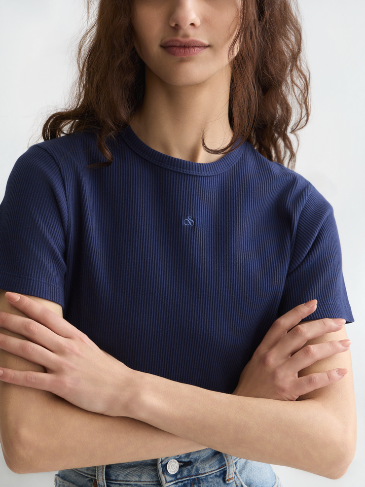 Rib regular-fit T-shirt