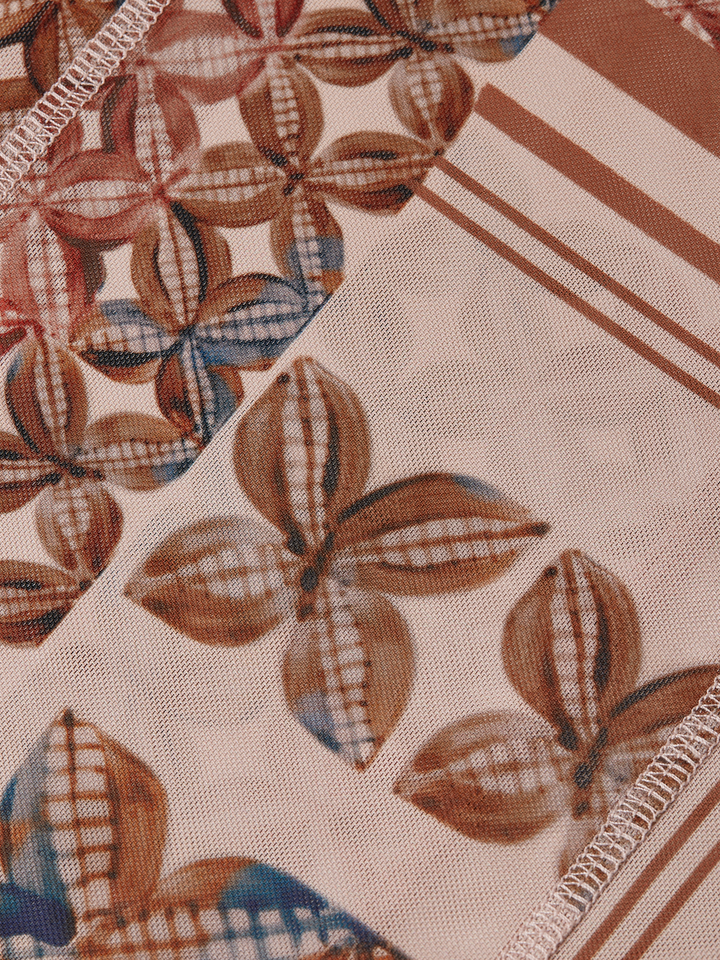 Printed mesh slim-fit T-shirt