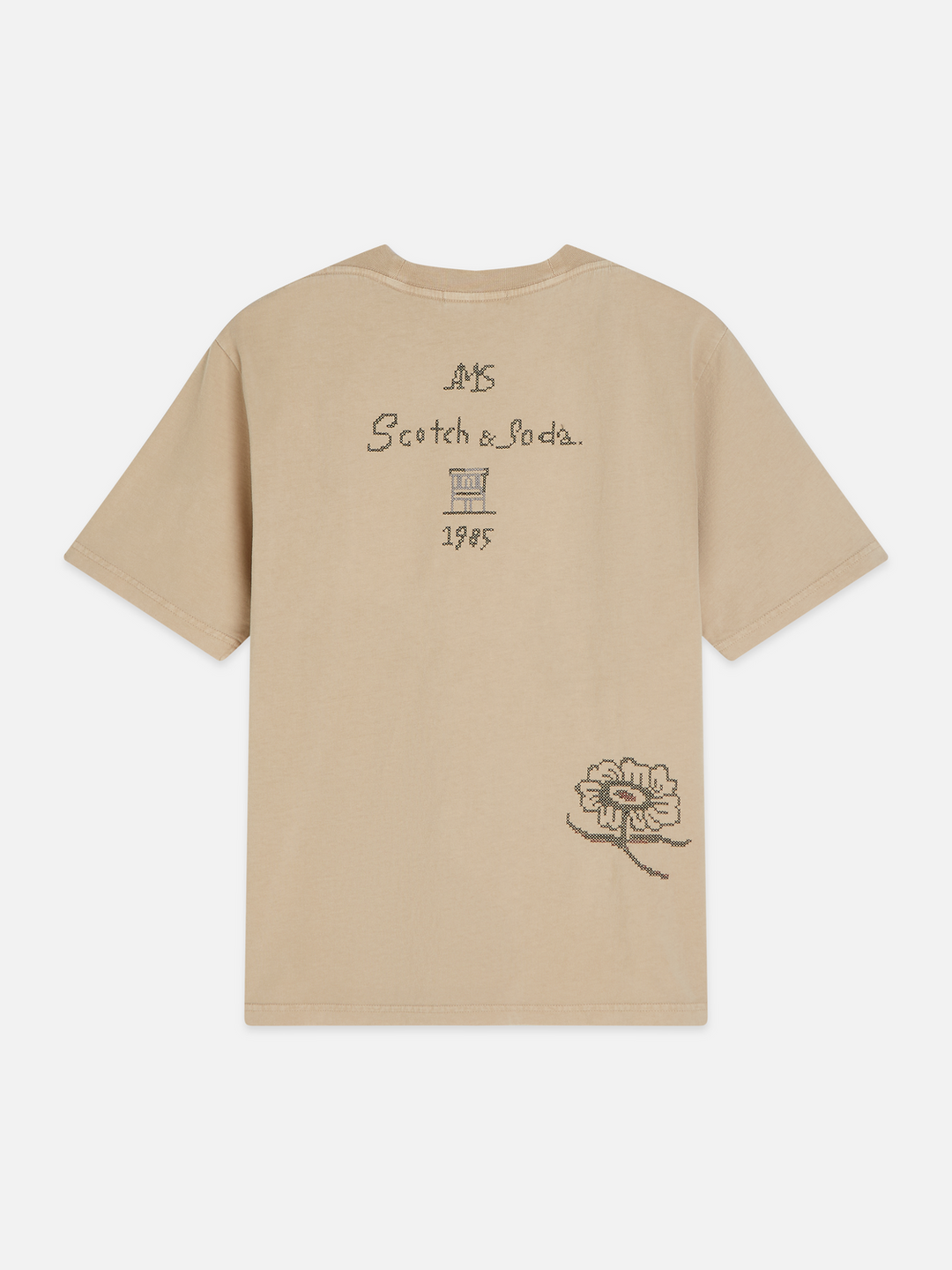 Washed loose-fit t-shirt with embroidery