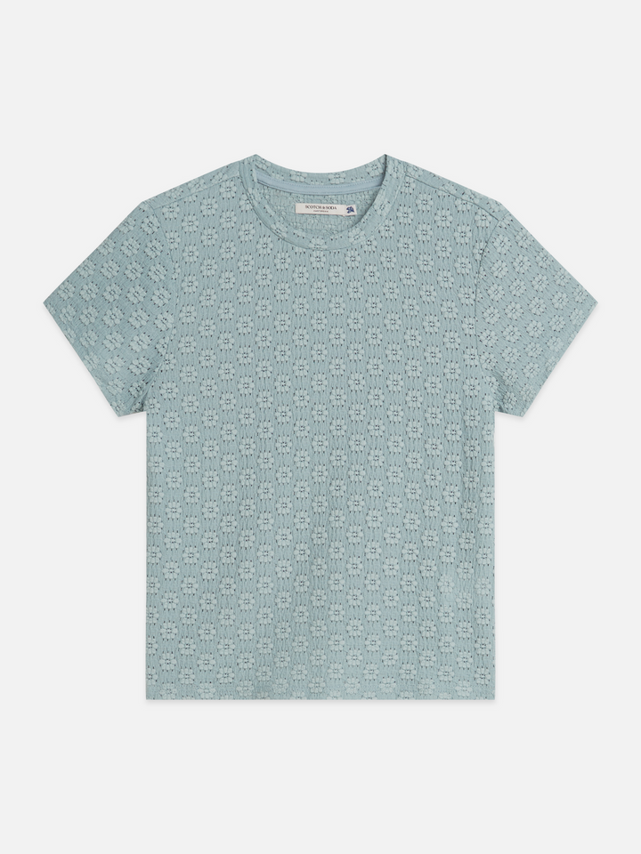 Open structure slim-fit T-shirt