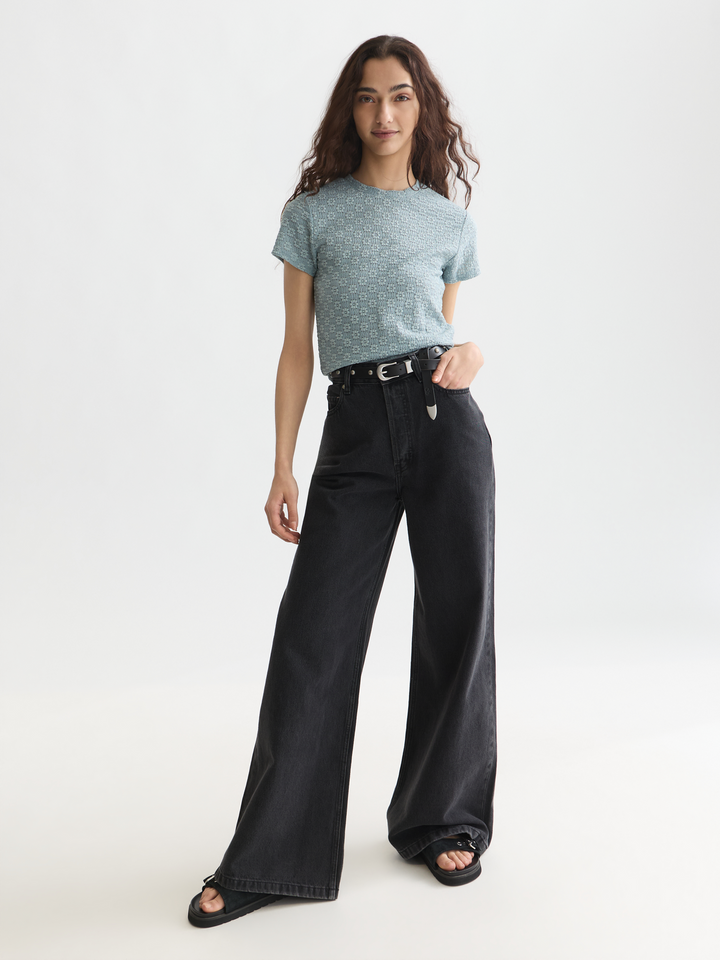 Open structure slim-fit T-shirt