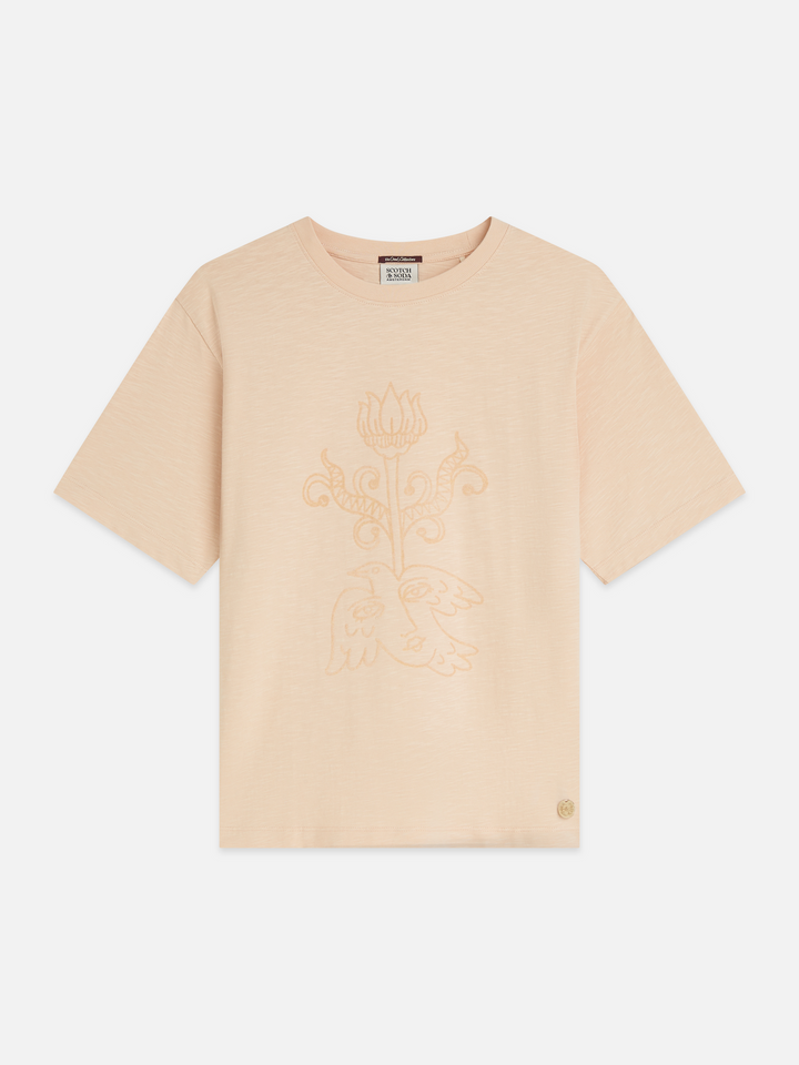 Flock artwork loose-fit T-shirt