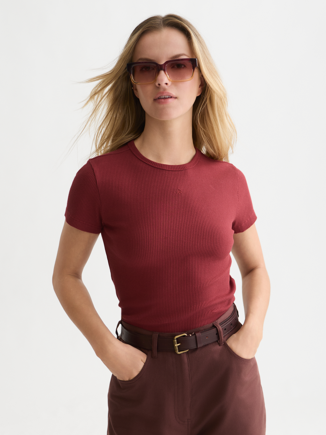 Rib regular-fit T-shirt