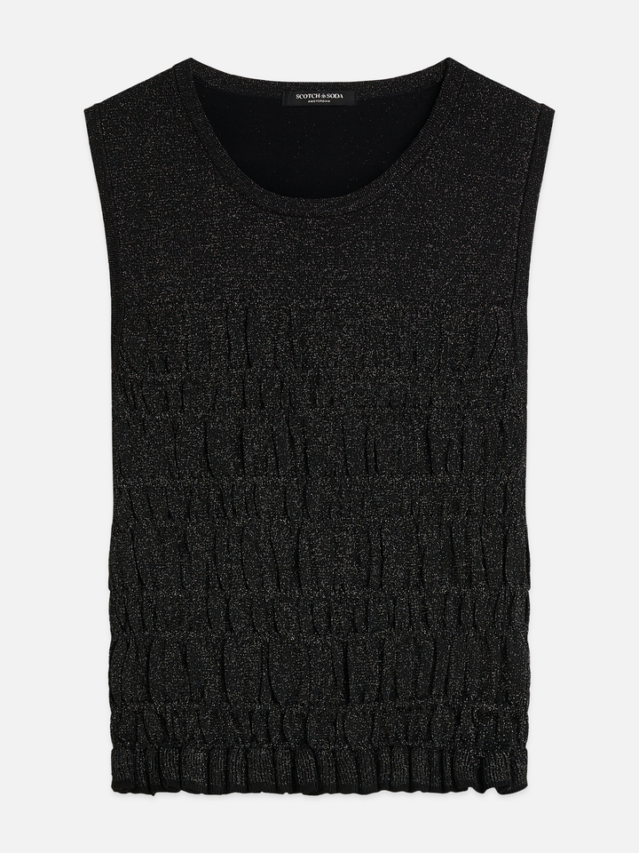 Smock stitch knitted tank