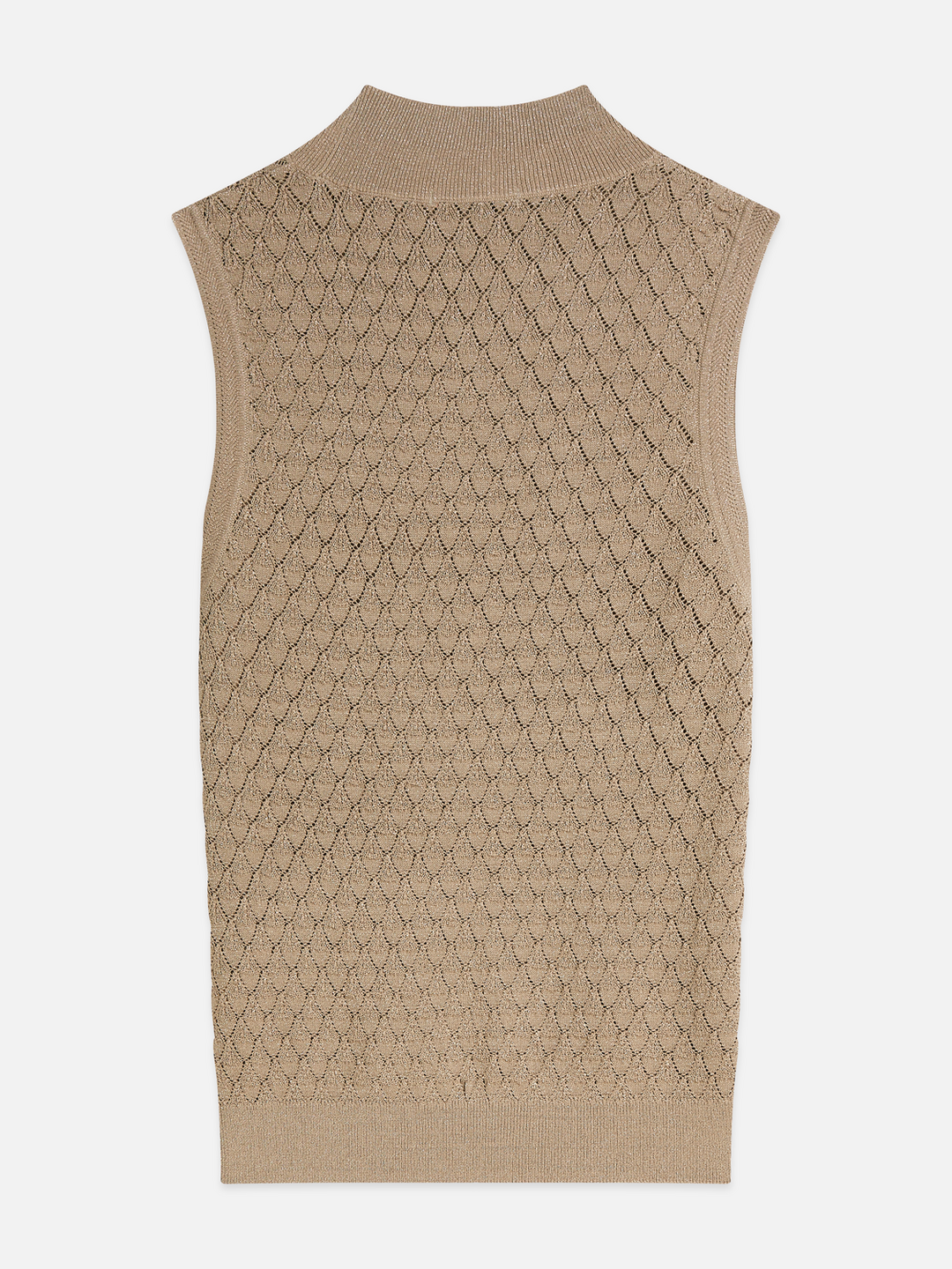 Pointelle metallic knitted tank