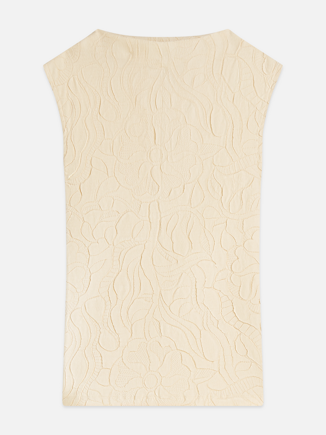 Embossed pleat mock neck tank