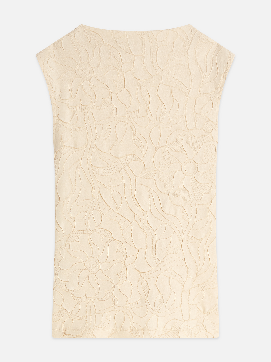 Embossed pleat mock neck tank