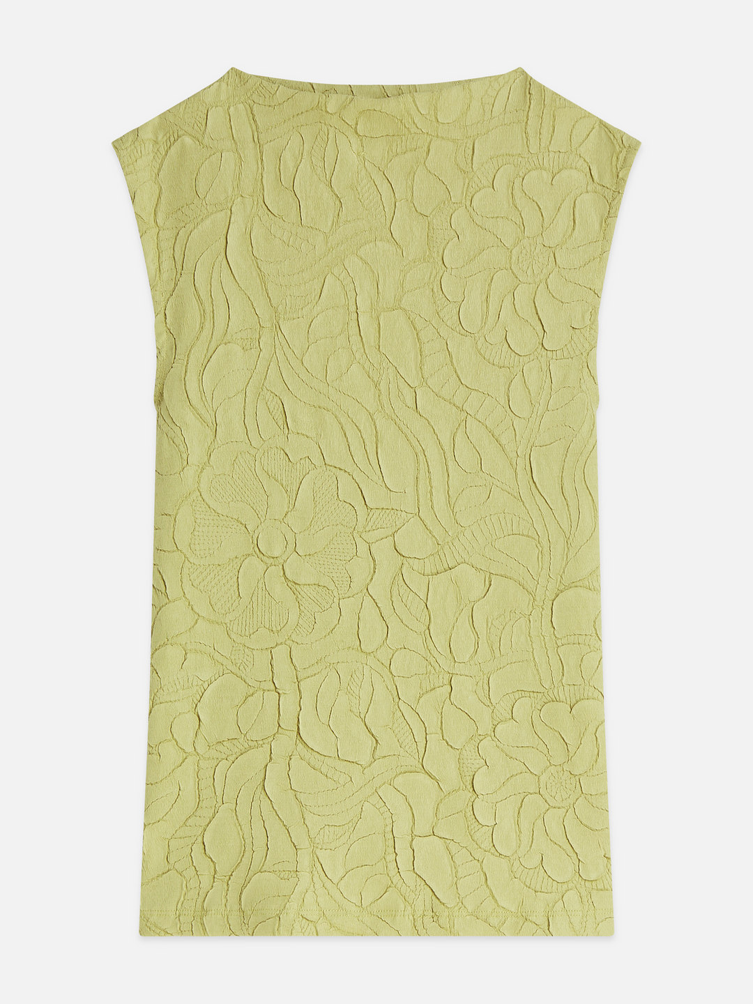 Embossed pleat mock neck tank