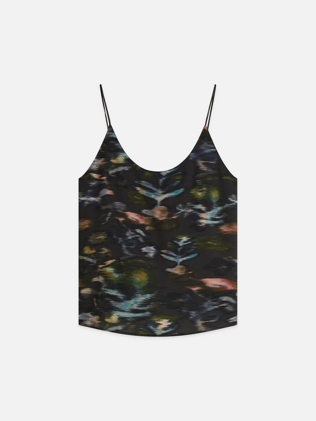 Printed jersey/woven tank