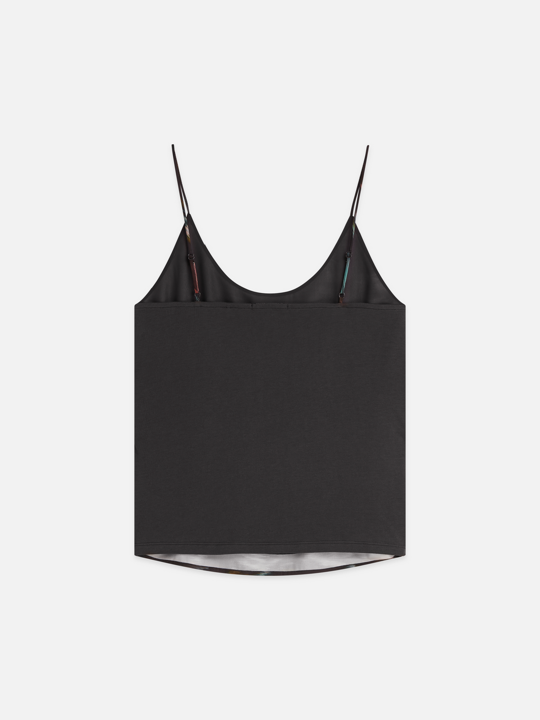 Printed jersey/woven tank