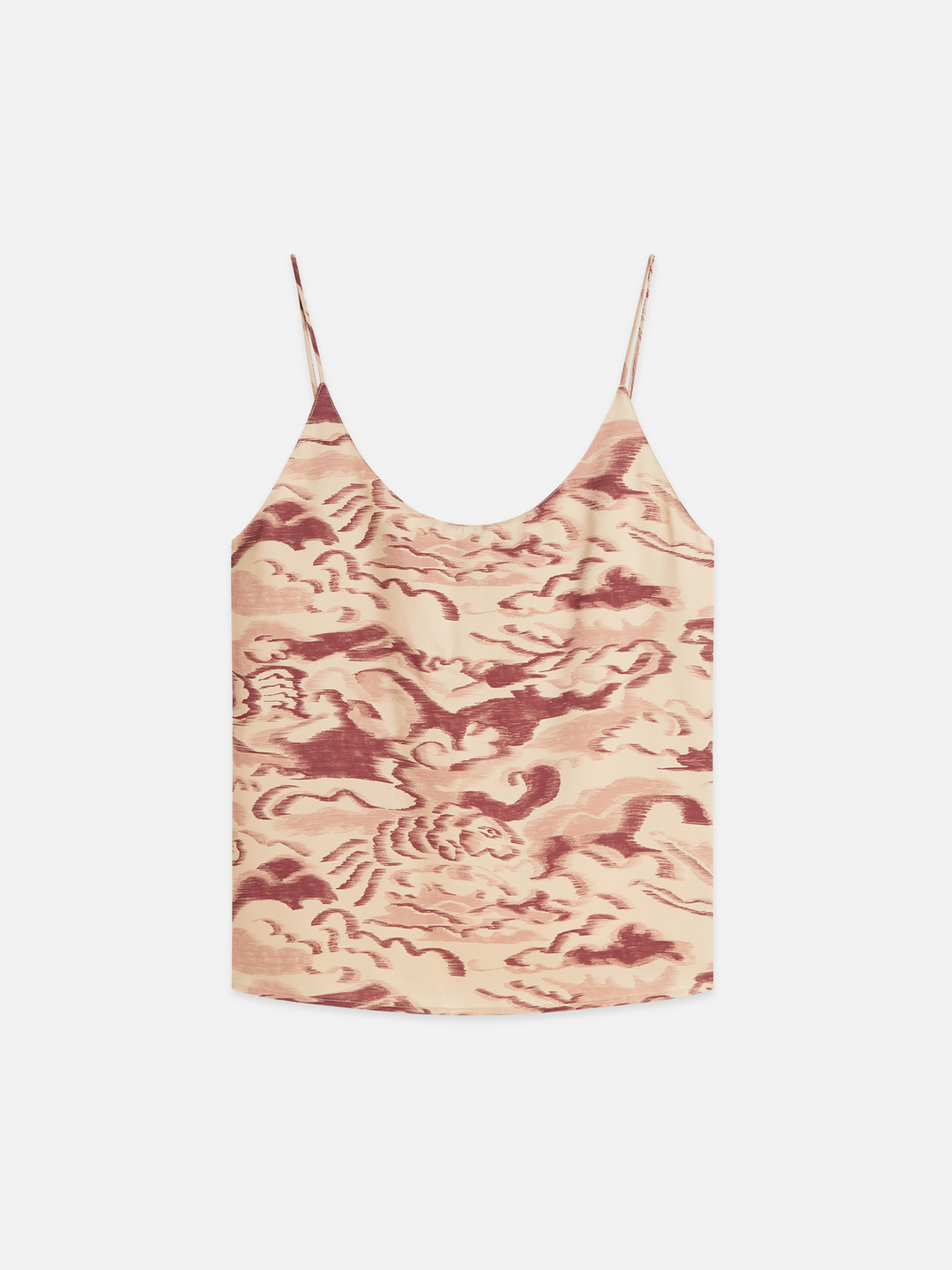 Printed jersey/woven tank