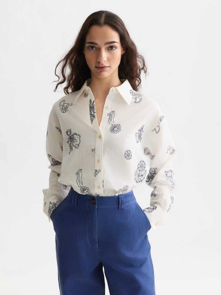 Embroidered relaxed-fit shirt