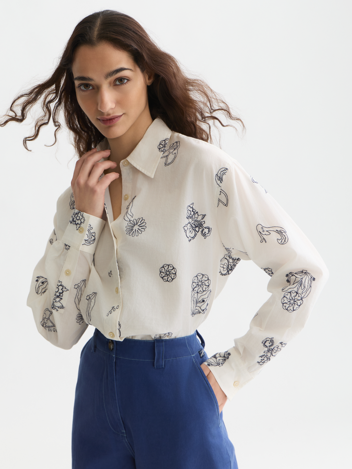 Embroidered relaxed-fit shirt