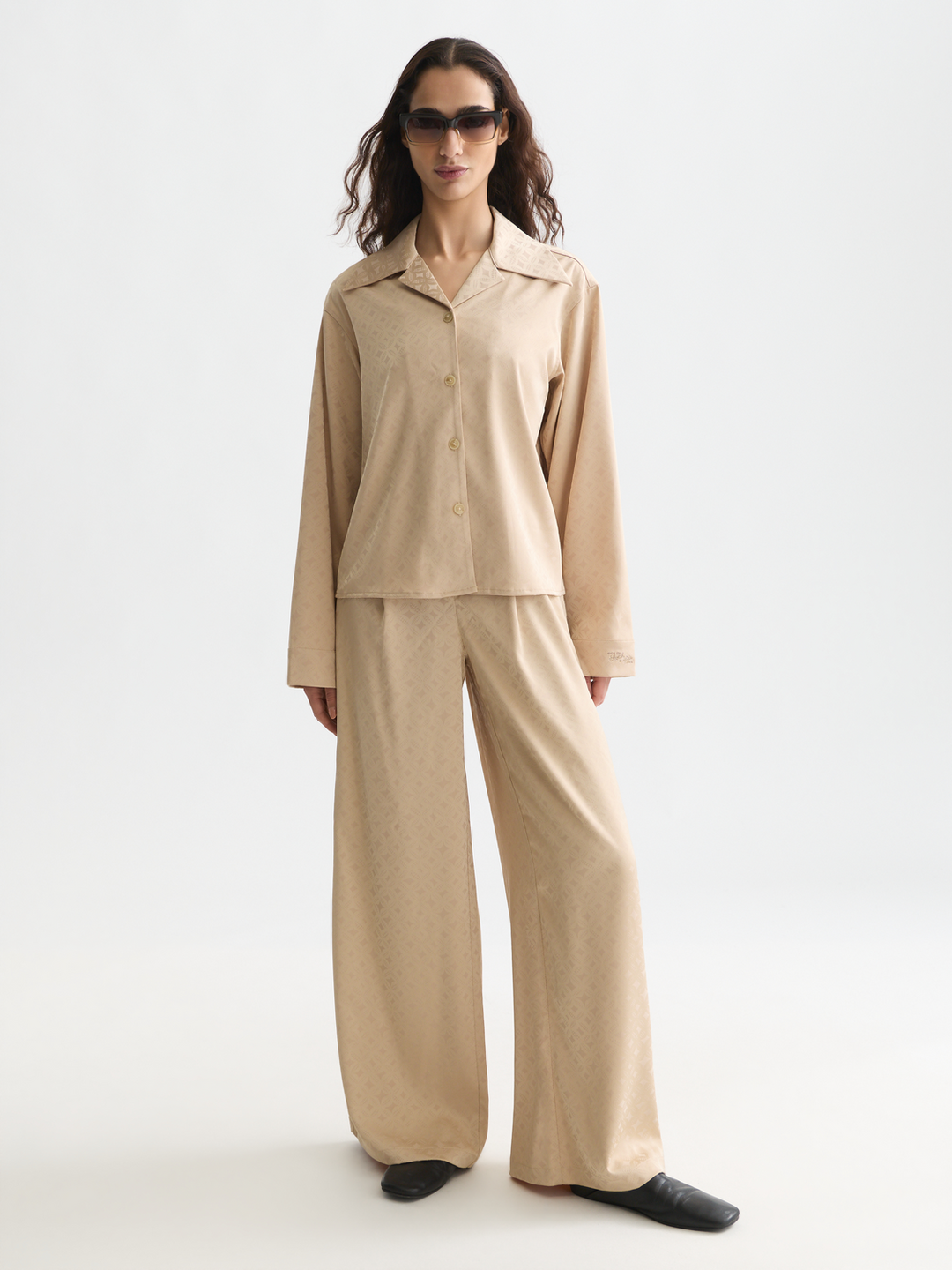 Jacquard long-sleeved shirt