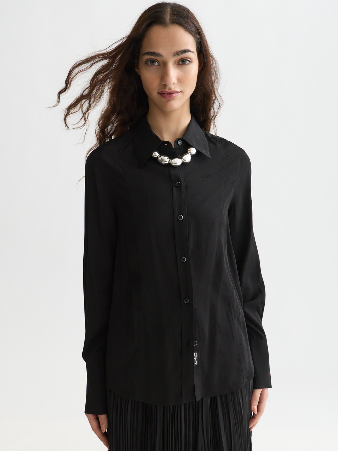 Jacquard tailored-fit shirt