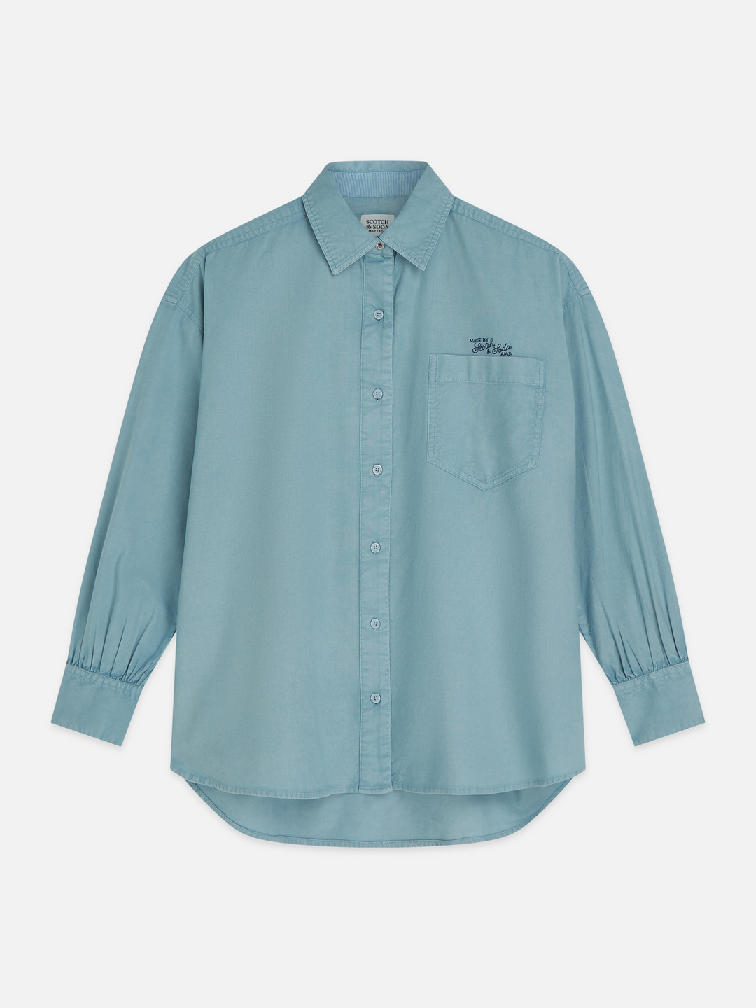 Garment dyed oxford oversized-fit shirt