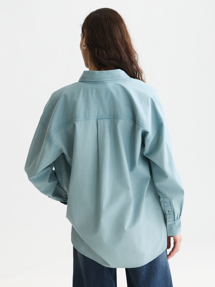Garment dyed oxford oversized-fit shirt