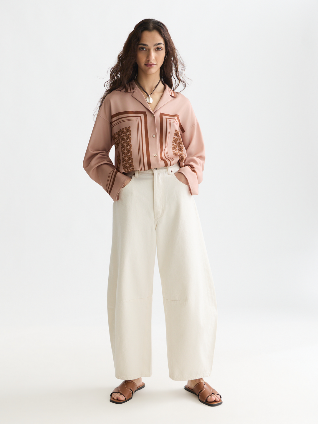 Placed print oversized-fit shirt